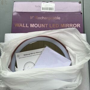 Rechargeable Wall Mount LED Mirror -NEW rose gold color
